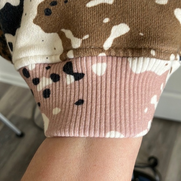 Rag & Bone Poe NWOT splattered camo sweatshirt cropped small cotton/elastin - Picture 6 of 14